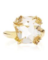 Guldring med en stor kvarts